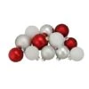 Northlight 72ct. 2-Finish Red, Silver & White Glass Ball Ornaments