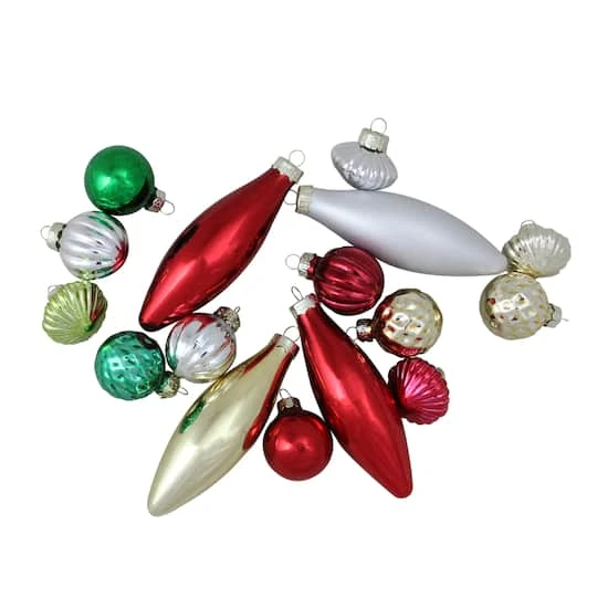 Northlight 16ct. Traditional Glass Finial, Onion & Ball Ornaments 2 Northlight 16ct. Traditional Glass Finial, Onion & Ball Ornaments - Image 2