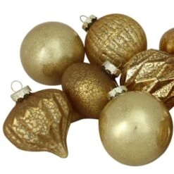 Northlight 12ct. 3-Finish Shades Of Gold Glass Ornaments 11 Northlight 12ct. 3-Finish Shades Of Gold Glass Ornaments -Northlight Sale Store D253833S 13