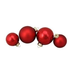 Northlight 96ct. Shiny & Matte Red Glass Ball Ornaments