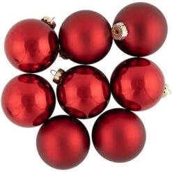 Northlight 96ct. Shiny & Matte Red Glass Ball Ornaments 10 Northlight 96ct. Shiny & Matte Red Glass Ball Ornaments -Northlight Sale Store D253835S 11