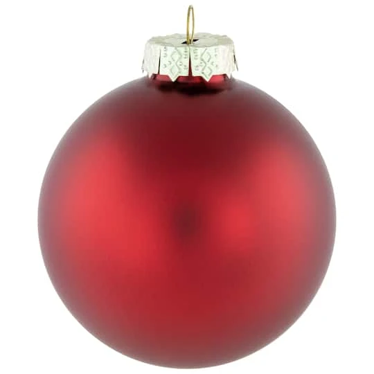 Northlight 96ct. Shiny & Matte Red Glass Ball Ornaments 7 Northlight 96ct. Shiny & Matte Red Glass Ball Ornaments - Image 7