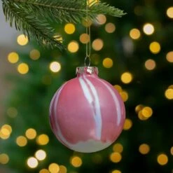 Northlight 3" Pink & White Marbled Glass Ball Ornament -Northlight Sale Store D253836S 13