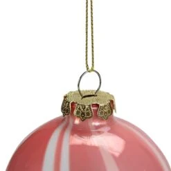 Northlight 3" Pink & White Marbled Glass Ball Ornament -Northlight Sale Store D253836S 2