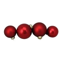 Northlight 72ct. 2 Finish Red Glass Ball Ornaments