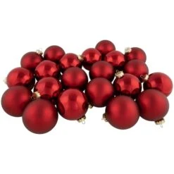 Northlight 72ct. 2 Finish Red Glass Ball Ornaments -Northlight Sale Store D253838S 11