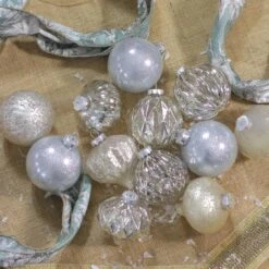 Northlight 12ct. 3-Finish Champagne & Silver Glass Ornaments 5 Northlight 12ct. 3-Finish Champagne & Silver Glass Ornaments -Northlight Sale Store D253841S 2