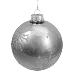 Northlight 4" Shiny Silver Mirrored Glitter Snowflakes Ball Ornament -Northlight Sale Store D253843S 13