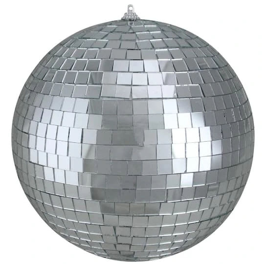 Northlight 8" Silver Splendor Mirrored Glass Disco Ball Ornament 2 Northlight 8" Silver Splendor Mirrored Glass Disco Ball Ornament - Image 2