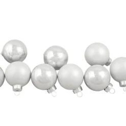 Northlight 9ct. 2.5" Shiny & Matte White Glass Ball Ornaments 5 Northlight 9ct. 2.5" Shiny & Matte White Glass Ball Ornaments -Northlight Sale Store D253845S 2