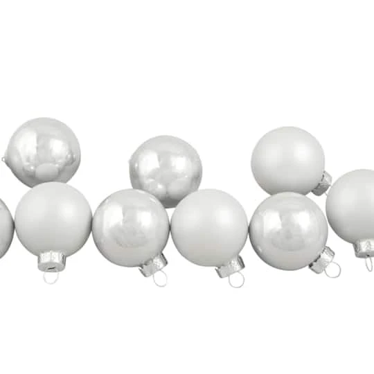 Northlight 9ct. 2.5" Shiny & Matte White Glass Ball Ornaments 3 Northlight 9ct. 2.5" Shiny & Matte White Glass Ball Ornaments - Image 3