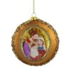 Northlight 4" Joseph, Mary & Baby Jesus Glass Disc Ornament
