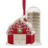 Northlight Red & White Enamel Barn House Ornament