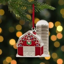 Northlight Red & White Enamel Barn House Ornament -Northlight Sale Store D253858S 12