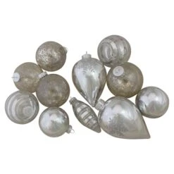 Northlight 36ct. Silver Contemporary Ornaments -Northlight Sale Store D253859S 13