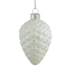 Northlight 4ct. 3" Matte White & Silver Glass Pinecone Ornaments 10 Northlight 4ct. 3" Matte White & Silver Glass Pinecone Ornaments -Northlight Sale Store D253862S 12