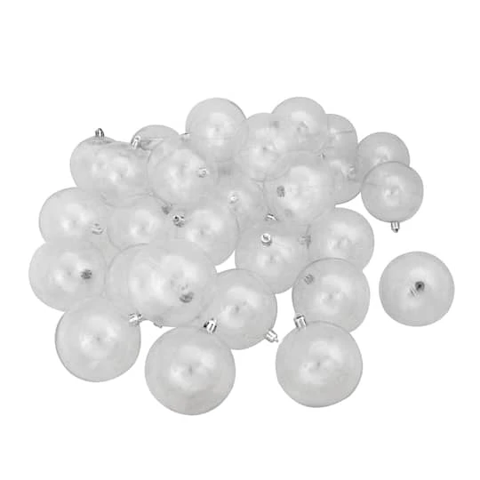 Northlight 32ct. Clear Shatterproof Shiny Christmas Ball Ornaments 2 Northlight 32ct. Clear Shatterproof Shiny Christmas Ball Ornaments - Image 2