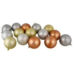 Northlight 32ct. 3.5" Silver & Gold Shatterproof 2-Finish Christmas Ball Ornaments -Northlight Sale Store D253865S 11