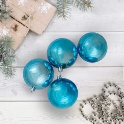 Northlight 32ct. 3.5" Turquoise Blue Shatterproof Shiny Christmas Ball Ornaments -Northlight Sale Store D253867S 12
