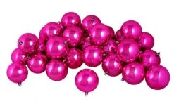 Northlight 12ct. 4" Pink Shiny Shatterproof Christmas Ball Ornaments