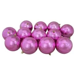 Northlight 12ct. 4" Pink Shiny Shatterproof Christmas Ball Ornaments 8 Northlight 12ct. 4" Pink Shiny Shatterproof Christmas Ball Ornaments -Northlight Sale Store D253869S 11