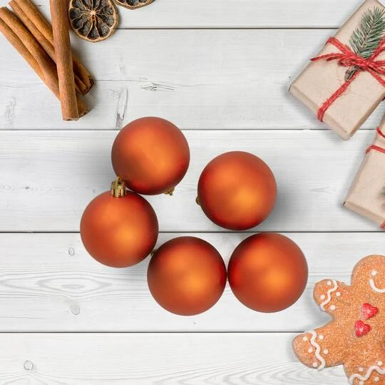 Northlight 60ct. 2.5" Burnt Orange Shatterproof Matte Christmas Ball Ornaments 4 Northlight 60ct. 2.5" Burnt Orange Shatterproof Matte Christmas Ball Ornaments - Image 4