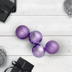 Northlight 60ct. 2.5" Amethyst Purple 4-Finish Shatterproof Christmas Ball Ornaments -Northlight Sale Store D253873S 12