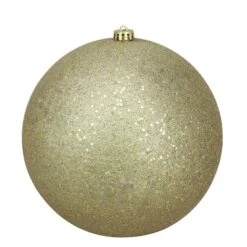 Northlight 10" Gold Holographic Glitter Shatterproof Christmas Ball Ornament