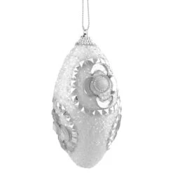 Northlight 4ct. 4.5" White & Silver Rhinestone Glittered Shatterproof Christmas Finial Ornaments -Northlight Sale Store D253878S 11