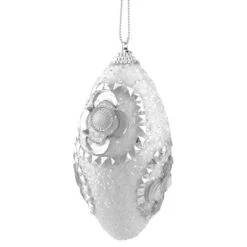 Northlight 4ct. 4.5" White & Silver Rhinestone Glittered Shatterproof Christmas Finial Ornaments -Northlight Sale Store D253878S 13