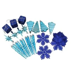 Northlight 125ct. Peacock Blue Shatterproof 4-Finish Christmas Ornaments -Northlight Sale Store D253880S 12