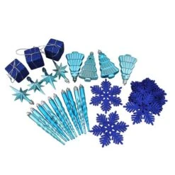Northlight 125ct. Peacock Blue Shatterproof 4-Finish Christmas Ornaments -Northlight Sale Store D253880S 2