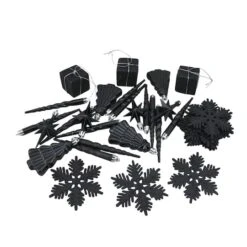 Northlight 125ct. Jet Black Shatterproof 4-Finish Christmas Ornaments 13 Northlight 125ct. Jet Black Shatterproof 4-Finish Christmas Ornaments -Northlight Sale Store D253881S 13