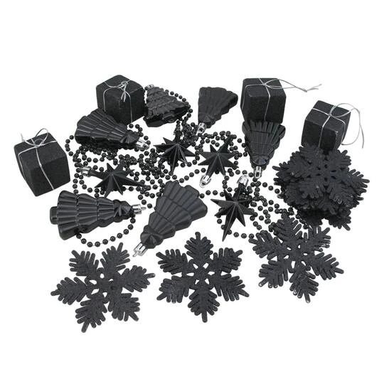 Northlight 125ct. Jet Black Shatterproof 4-Finish Christmas Ornaments 7 Northlight 125ct. Jet Black Shatterproof 4-Finish Christmas Ornaments - Image 7