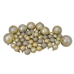 Northlight 125ct. Champagne Gold Shatterproof 4-Finish Christmas Ornaments 14 Northlight 125ct. Champagne Gold Shatterproof 4-Finish Christmas Ornaments -Northlight Sale Store D253884S 14