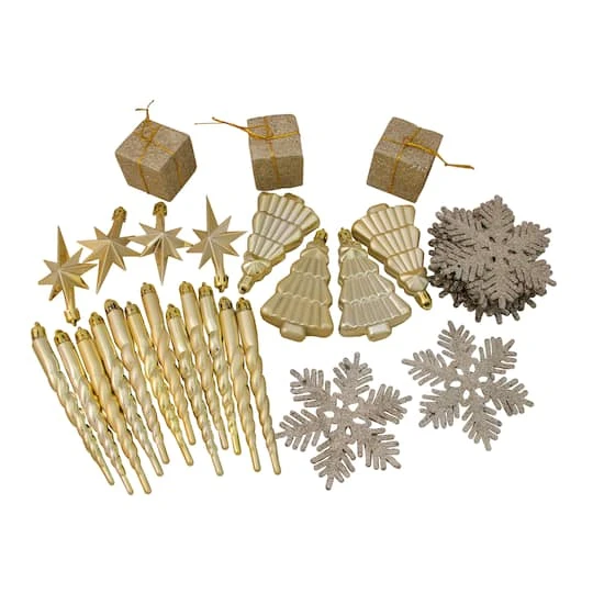 Northlight 125ct. Champagne Gold Shatterproof 4-Finish Christmas Ornaments 3 Northlight 125ct. Champagne Gold Shatterproof 4-Finish Christmas Ornaments - Image 3