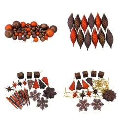Northlight 125ct. Chocolate Brown & Burnt Orange Shatterproof 4-Finish Christmas Ornaments -Northlight Sale Store D253885S 11