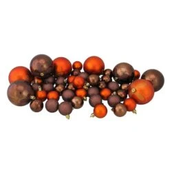 Northlight 125ct. Chocolate Brown & Burnt Orange Shatterproof 4-Finish Christmas Ornaments -Northlight Sale Store D253885S 12