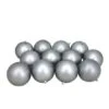 Northlight 12ct. 4" Pewter Gray Shatterproof Matte Christmas Ball Ornaments