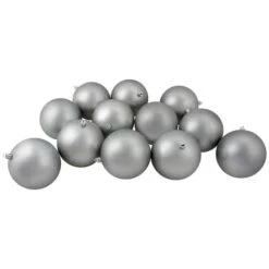 Northlight 12ct. 4" Pewter Gray Shatterproof Matte Christmas Ball Ornaments -Northlight Sale Store D253886S 11