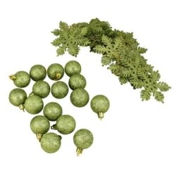 Northlight 125ct. Green Shatterproof 3-Finish Tropical Christmas Ornaments -Northlight Sale Store D253887S 13