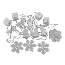 Northlight 125ct. Winter White & Silver Shatterproof 4-Finish Christmas Ornaments -Northlight Sale Store D253888S 13