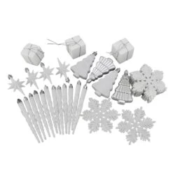 Northlight 125ct. Winter White & Silver Shatterproof 4-Finish Christmas Ornaments -Northlight Sale Store D253888S 14
