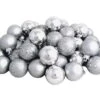 Northlight 96ct. 1.5" Silver Splendor Shatterproof 4-Finish Christmas Ball Ornaments