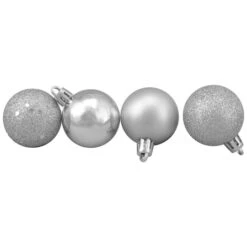 Northlight 96ct. 1.5" Silver Splendor Shatterproof 4-Finish Christmas Ball Ornaments 7 Northlight 96ct. 1.5" Silver Splendor Shatterproof 4-Finish Christmas Ball Ornaments -Northlight Sale Store D253890S 12