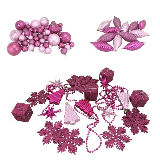 Northlight 125ct. Bubblegum Pink Shatterproof 4-Finish Christmas Ornaments 6 Northlight 125ct. Bubblegum Pink Shatterproof 4-Finish Christmas Ornaments - Image 6
