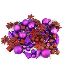 Northlight 125ct. Purple & Red Shatterproof 3-Finish Christmas Ornaments