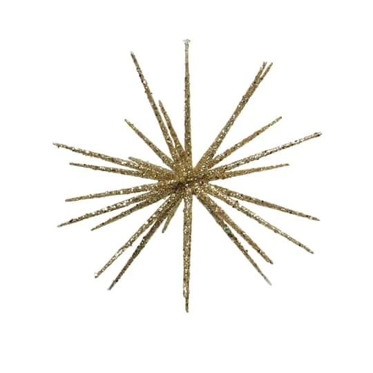 Northlight 12" Shimmering Gold Glitter Starburst Christmas Ornament 1 Northlight 12" Shimmering Gold Glitter Starburst Christmas Ornament