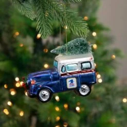 Northlight 5" Blue & Silver USPS Post Office Truck With Frosted Tree Glass Christmas Ornament 15 Northlight 5" Blue & Silver USPS Post Office Truck With Frosted Tree Glass Christmas Ornament -Northlight Sale Store D253899S 12