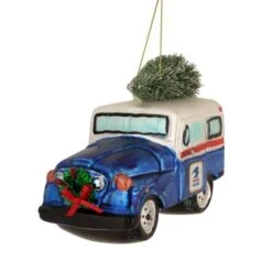 Northlight 5" Blue & Silver USPS Post Office Truck With Frosted Tree Glass Christmas Ornament 12 Northlight 5" Blue & Silver USPS Post Office Truck With Frosted Tree Glass Christmas Ornament -Northlight Sale Store D253899S 3